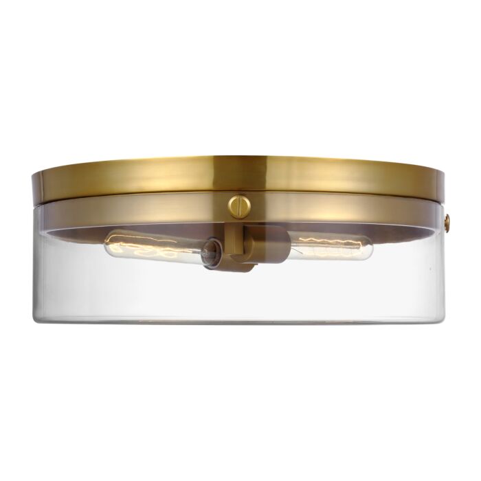 Garrett 2 Light Ceiling Light in Burnished Brass by Chapman & Myers
