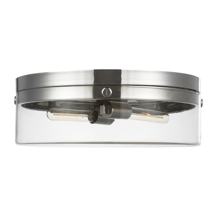 Garrett 2 Light Ceiling Light in Polished Nickel by Chapman & Myers