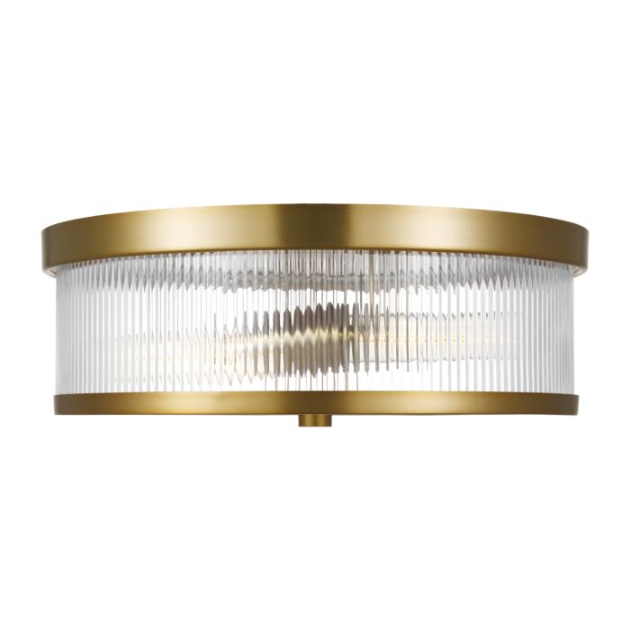 Geneva 2 Light Ceiling Light in Burnished Brass by Chapman & Myers