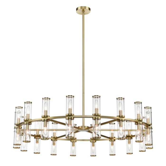 Alora Revolve 36 Light Chandelier tural Brass And Clear Glass