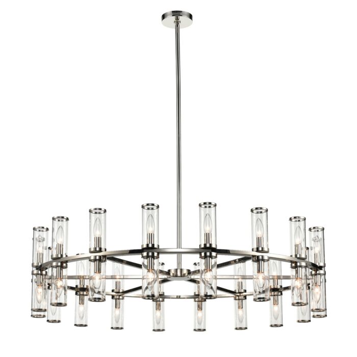 Alora Revolve 36 Light Chandelier in Polished Nickel And Clear Glass