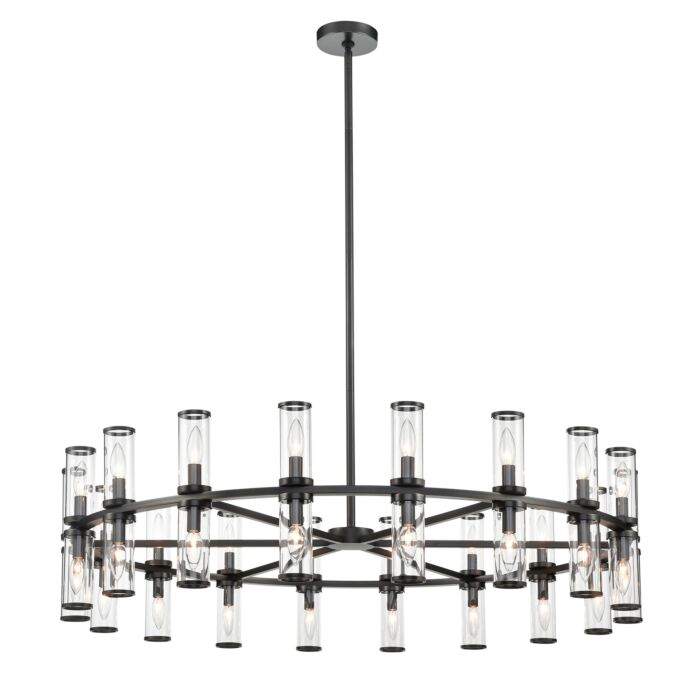 Alora Revolve 36 Light Chandelier in Urban Bronze And Clear Glass