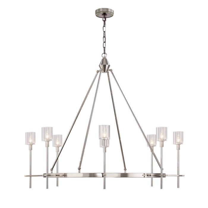 Alora Salita 8 Light Chandelier in Polished Nickel And Clear Crystal