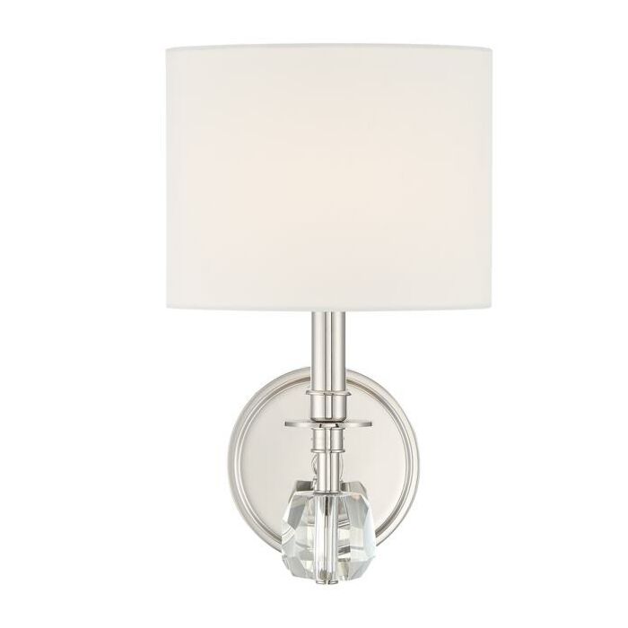 Crystorama Chimes 10 Inch Wall Sconce in Polished Nickel