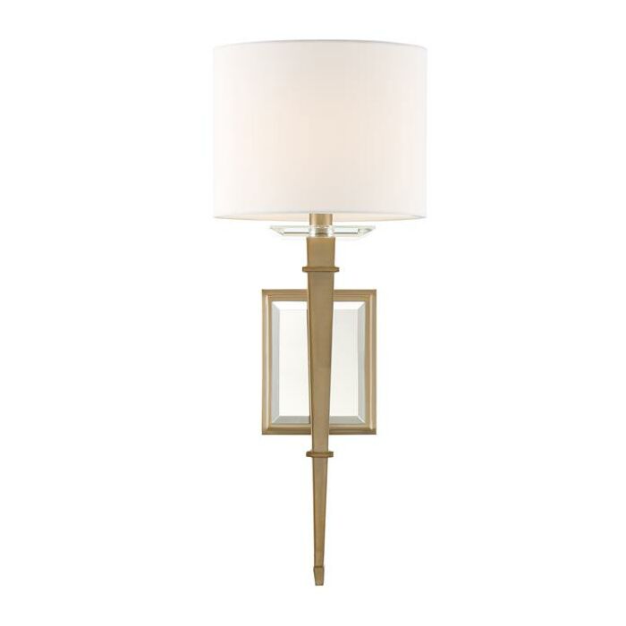 Crystorama Clifton 20 Inch Wall Sconce in Aged Brass with Optical Glass Elements Crystals