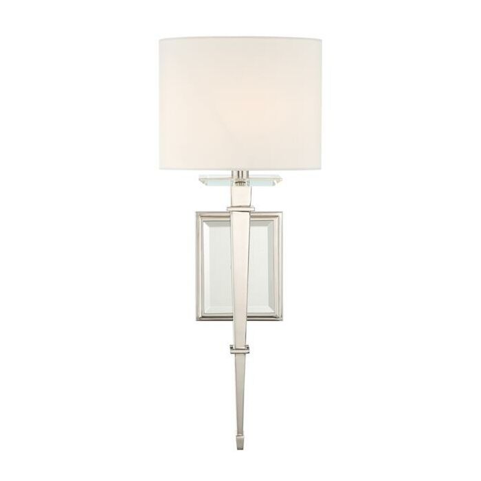 Crystorama Clifton 20 Inch Wall Sconce in Polished Nickel with Optical Glass Elements Crystals
