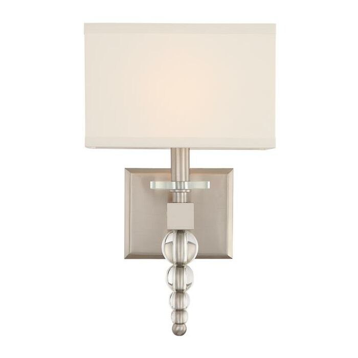 Crystorama Clover 16 Inch Wall Sconce in Brushed Nickel with Clear Hand Cut Crystals