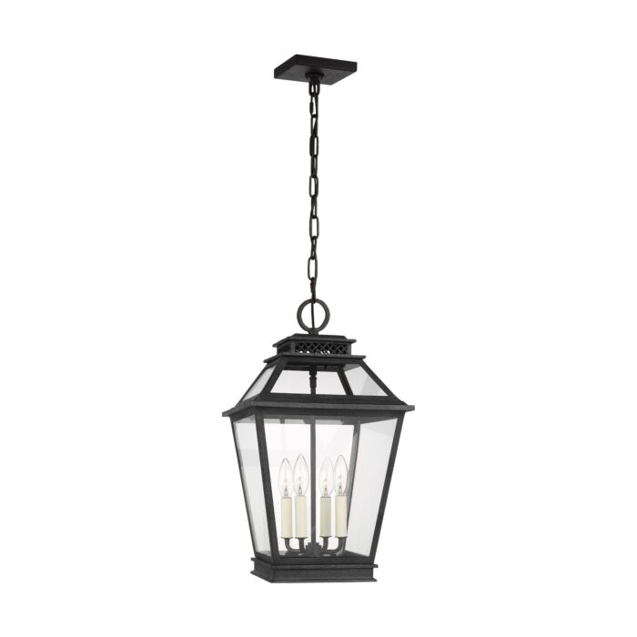Falmouth 4 Light Outdoor Hanging Light in Dark Weathered Zinc by Chapman & Myers