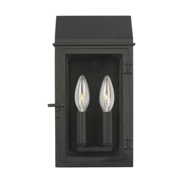 Hingham 2 Light Outdoor Wall Light in Textured Black by Chapman & Myers