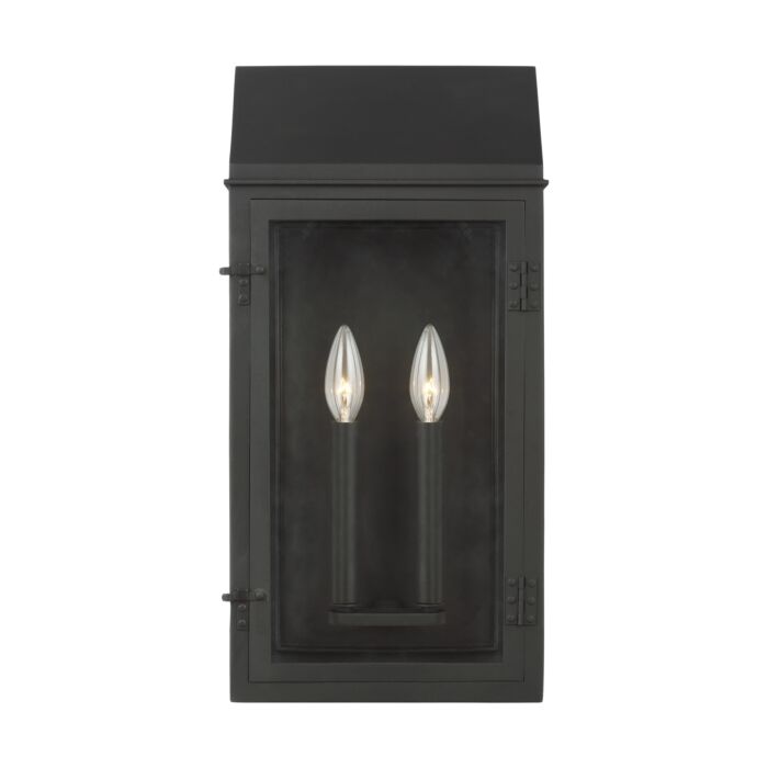 Hingham 2 Light Outdoor Wall Light in Textured Black by Chapman & Myers