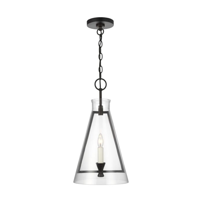 Keystone Pendant Light in Aged Iron by Chapman & Myers
