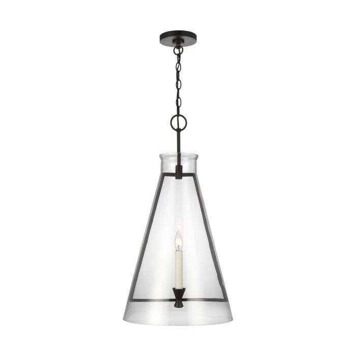 Keystone Pendant Light in Aged Iron by Chapman & Myers