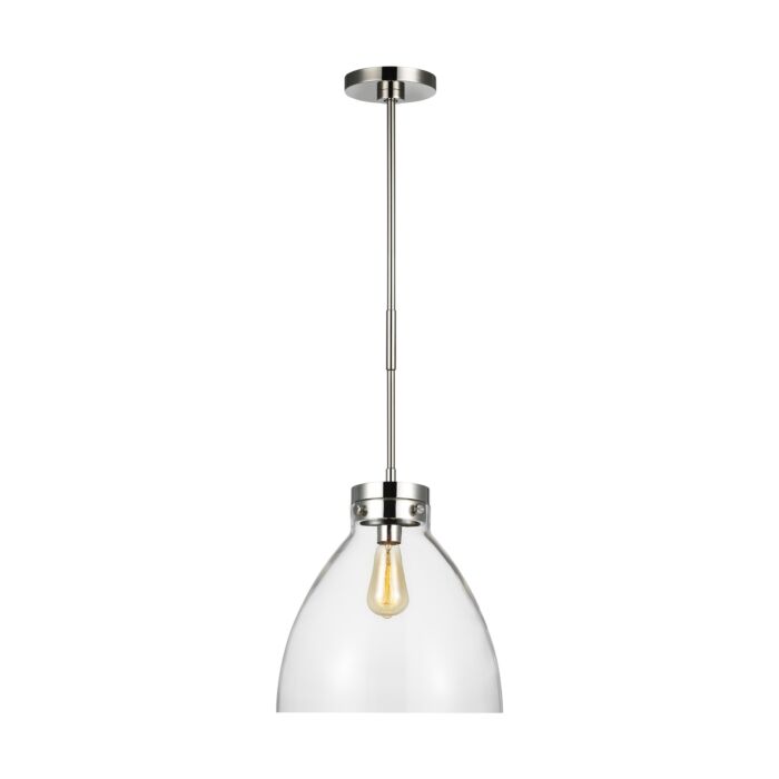 Garrett Pendant Light in Polished Nickel by Chapman & Myers