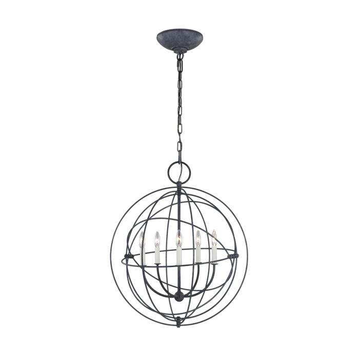 Bayberry 5 Light Pendant Light in Weathered Galvanized by Chapman & Myers
