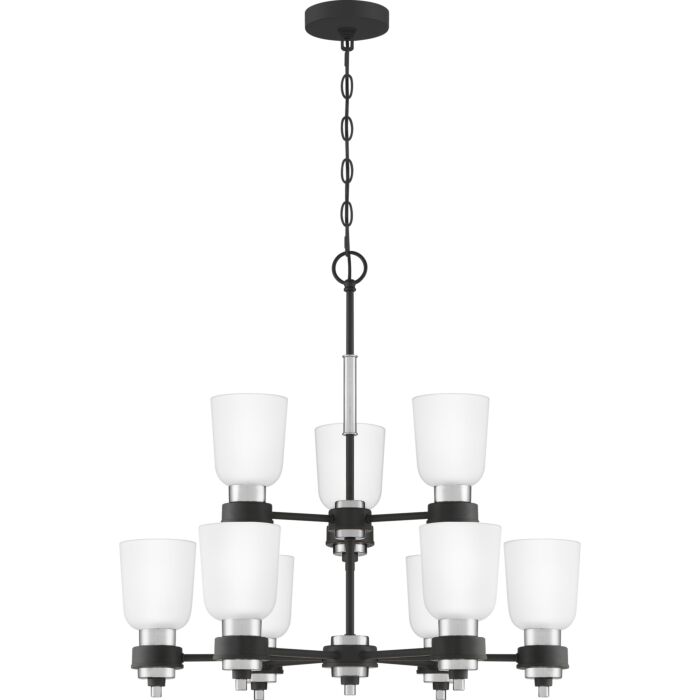 Quoizel Conrad 9 Light 27 Inch Transitional Chandelier in Brushed Nickel