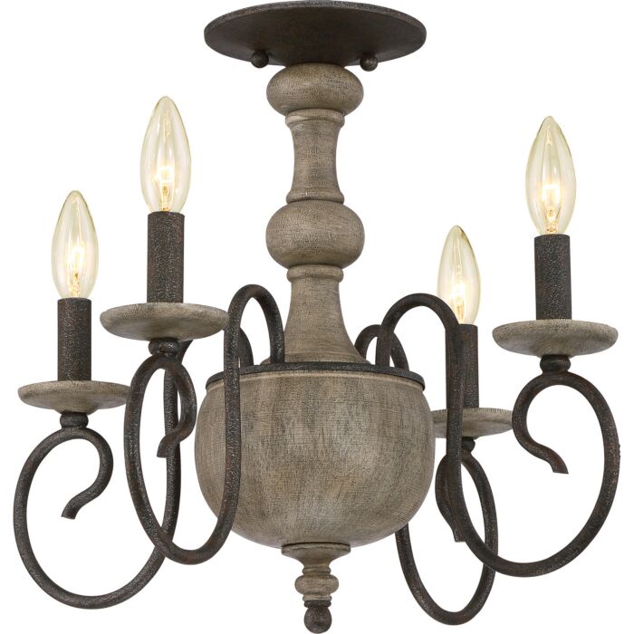 Quoizel Castile 4 Light 18 Inch Ceiling Light in Rustic Black