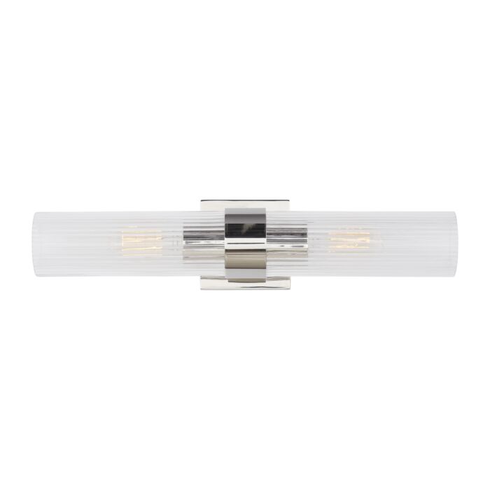 Geneva 2 Light Bathroom Vanity Light in Polished Nickel by Chapman & Myers
