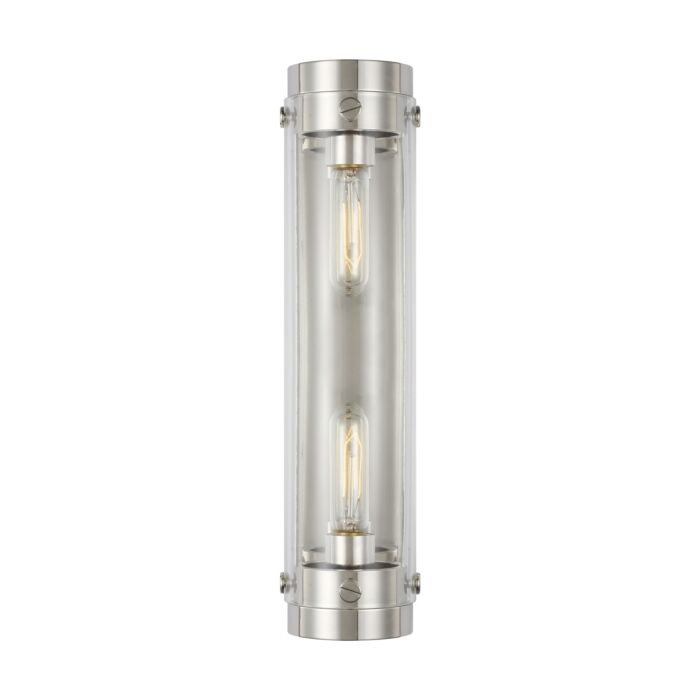 Garrett 2 Light Bathroom Vanity Light in Polished Nickel by Chapman & Myers