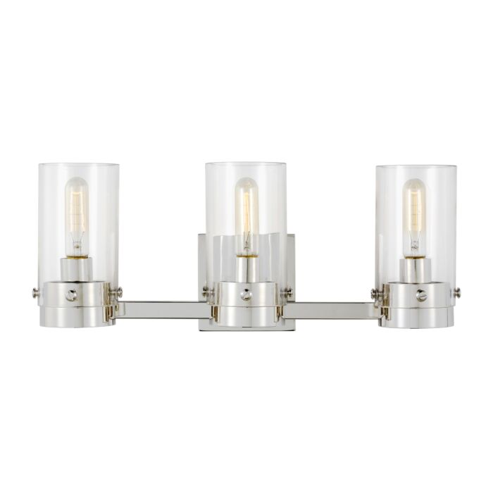 Garrett 3 Light Bathroom Vanity Light in Polished Nickel by Chapman & Myers