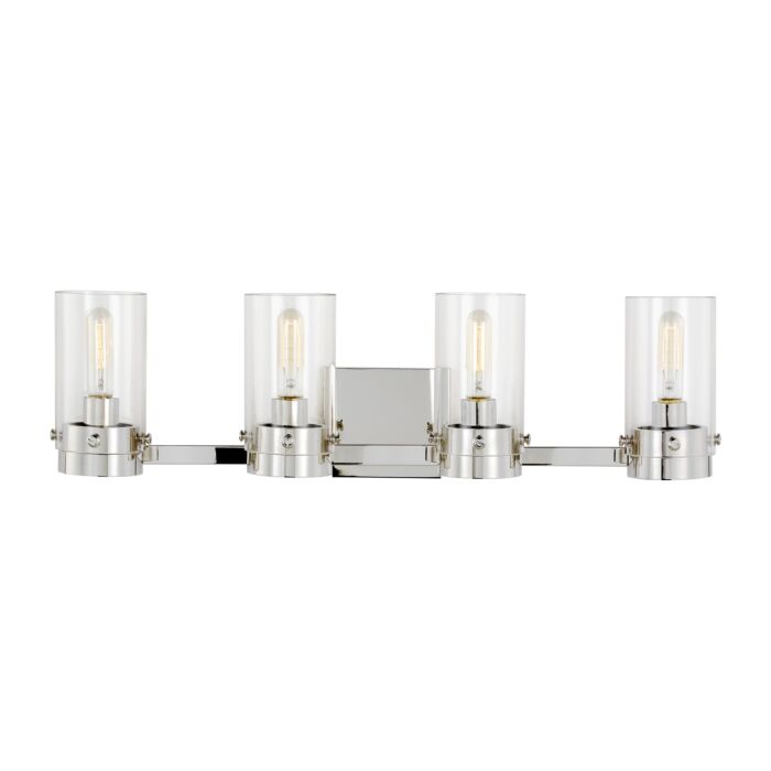 Garrett 4 Light Bathroom Vanity Light in Polished Nickel by Chapman & Myers