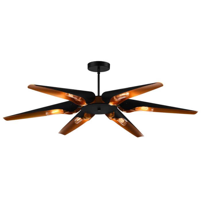 CWI Amar 6 Light Chandelier With Matte Black Finish