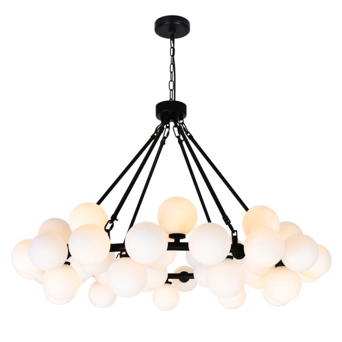 CWI Arya 45 Light Chandelier With Black Finish