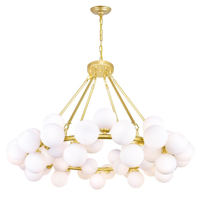 CWI Arya 45 Light Chandelier With Satin Gold Finish