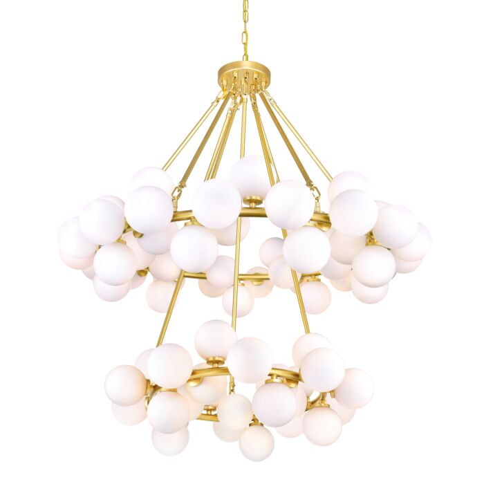 CWI Arya 70 Light Chandelier With Satin Gold Finish
