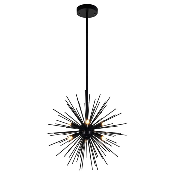 CWI Savannah 6 Light Chandelier With Black Finish