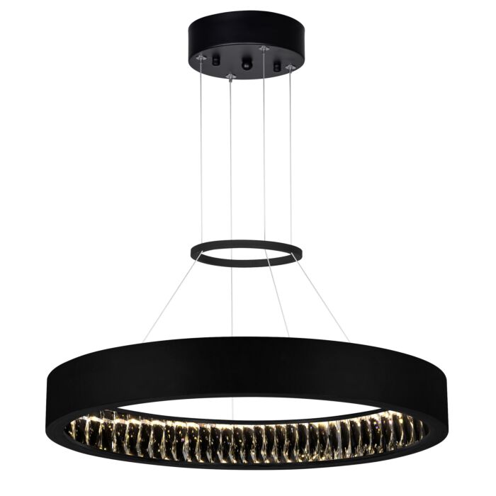 CWI Rosalina LED Chandelier With Matte Black Finish