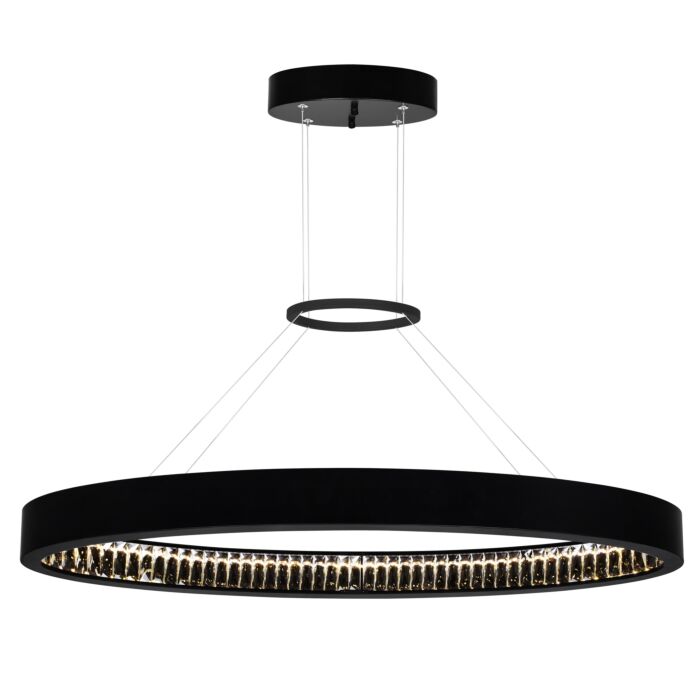 CWI Rosalina LED Chandelier With Matte Black Finish