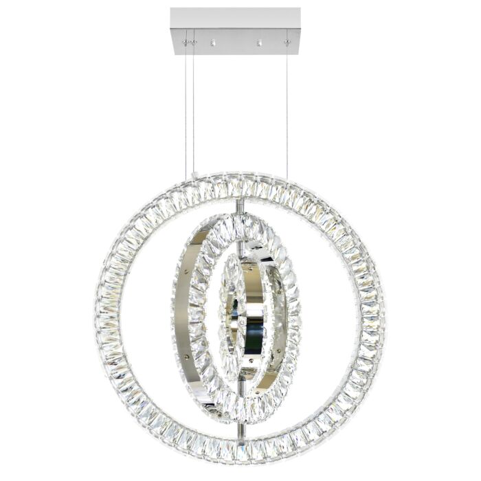 CWI Celina LED Chandelier With Chrome Finish