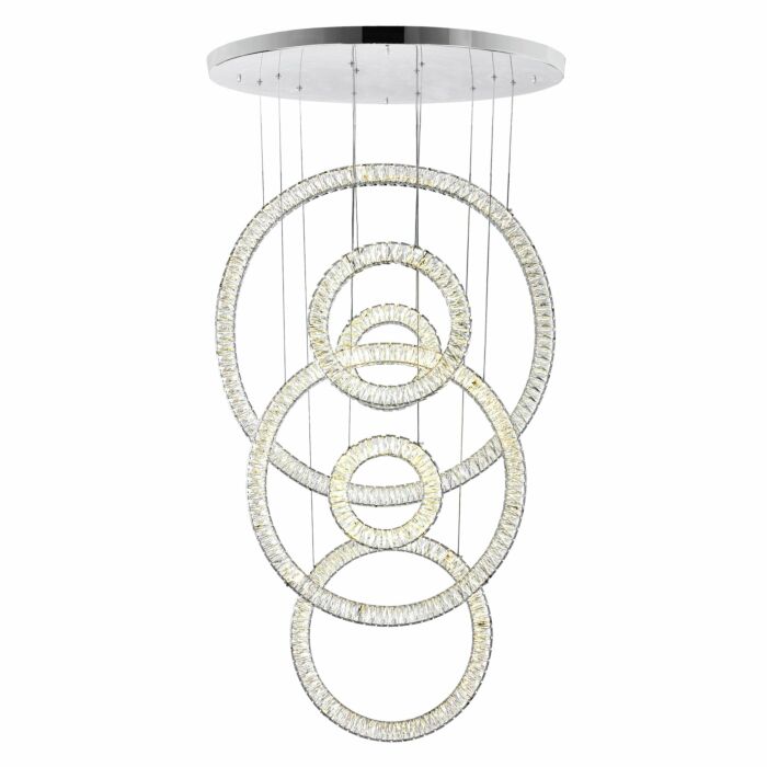 CWI Celina LED Chandelier With Chrome Finish