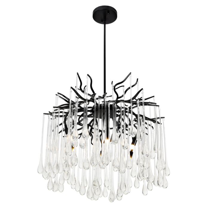 CWI Anita 6 Light Chandelier With Black Finish