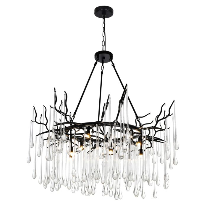 CWI Anita 12 Light Chandelier With Black Finish