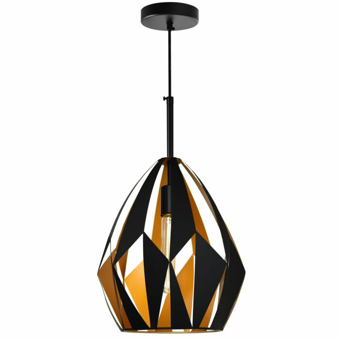 CWI Oxide 1 Light Down Pendant With Black+Copper Finish