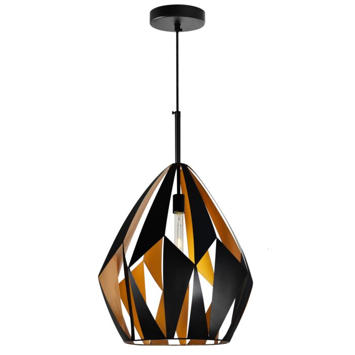 CWI Oxide 1 Light Down Pendant With Black+Copper Finish
