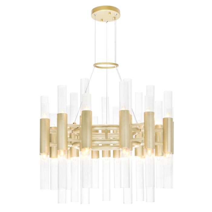 CWI Orgue 42 Light Chandelier With Satin Gold Finish