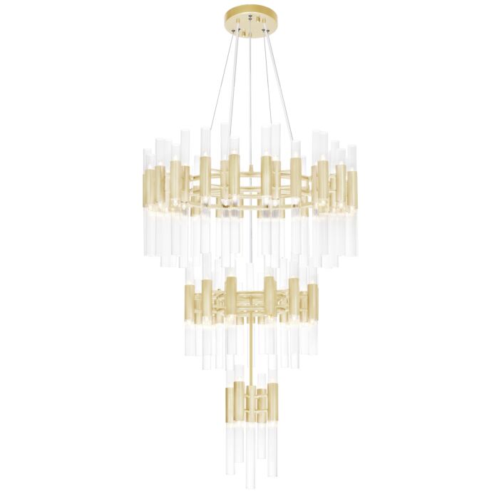 CWI Orgue 123 Light Chandelier With Satin Gold Finish