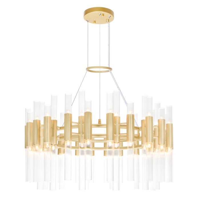 CWI Orgue 72 Light Chandelier With Satin Gold Finish