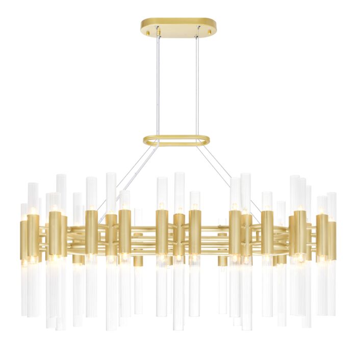 CWI Orgue 72 Light Chandelier With Satin Gold Finish