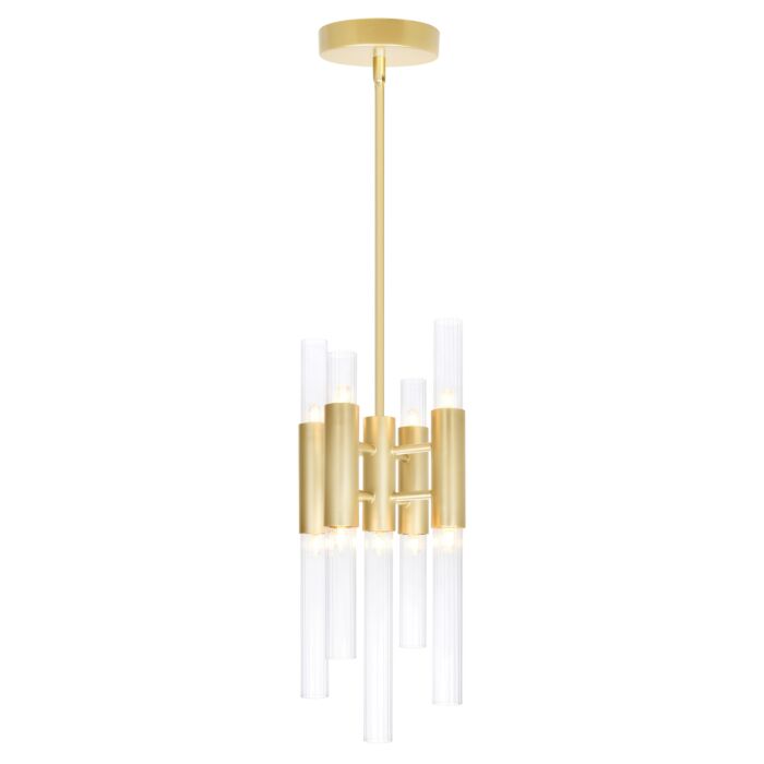 CWI Orgue 9 Light Mini Pendant With Satin Gold Finish