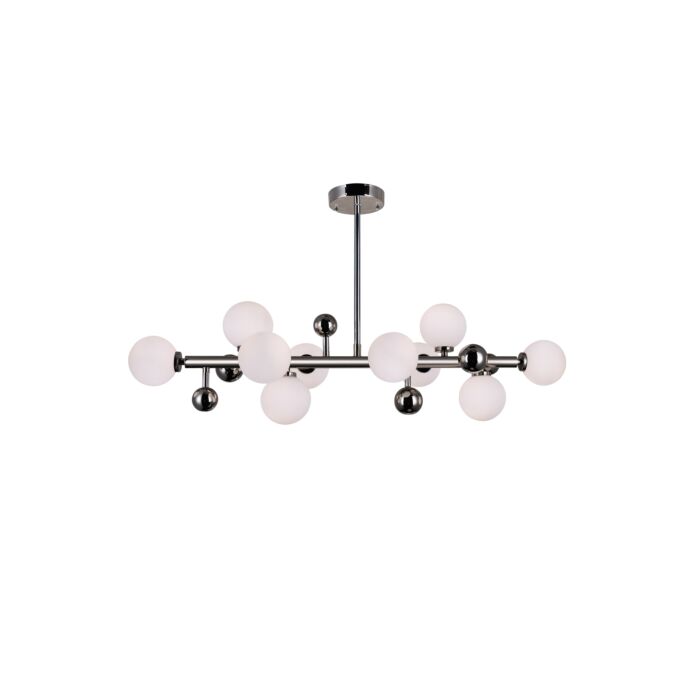 CWI Element 10 Light Chandelier With Polished Nickel Finish