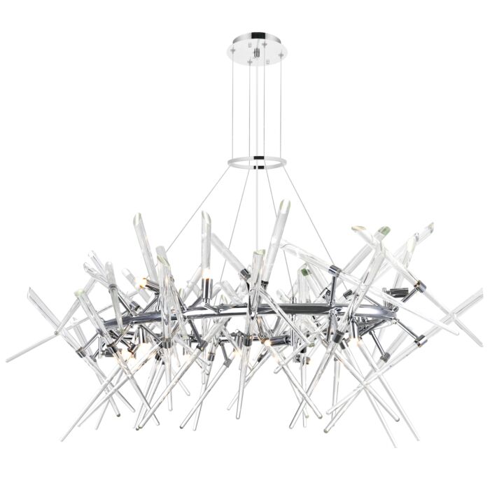 CWI Icicle 12 Light Chandelier With Chrome Finish