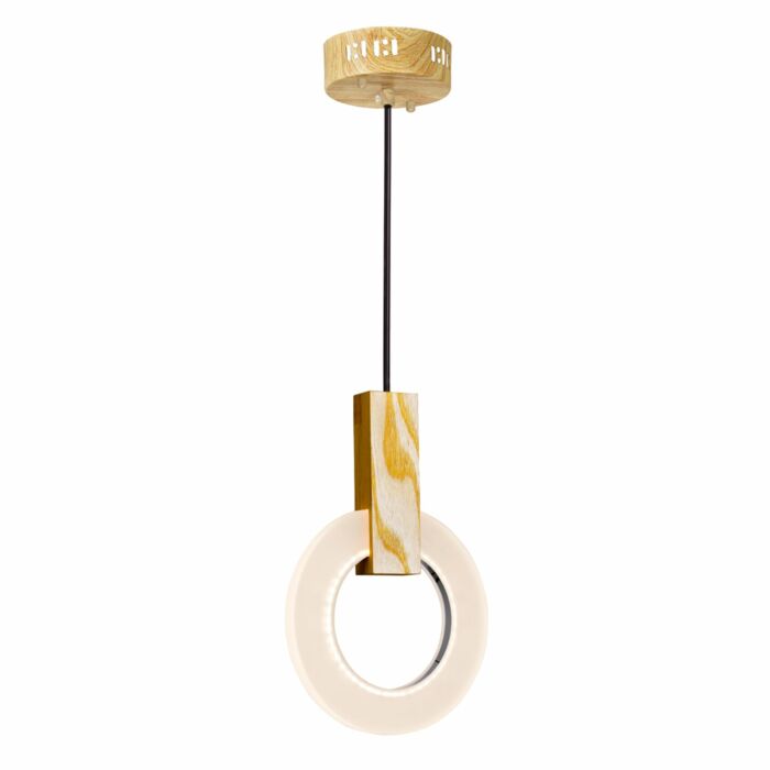 CWI Anello LED Mini Pendant With White Oak Finish