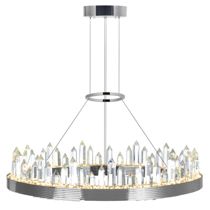 CWI Agassiz LED Chandelier With Polished Nickel Finish