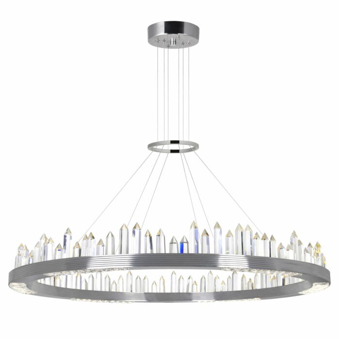 CWI Agassiz LED Chandelier With Polished Nickel Finish