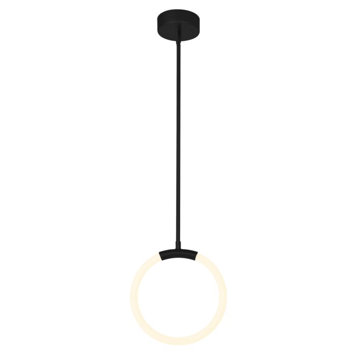 CWI Hoops 1 Light LED Pendant With Black Finish