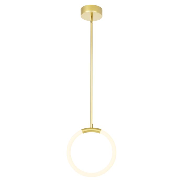 CWI Hoops 1 Light LED Pendant With Satin Gold Finish