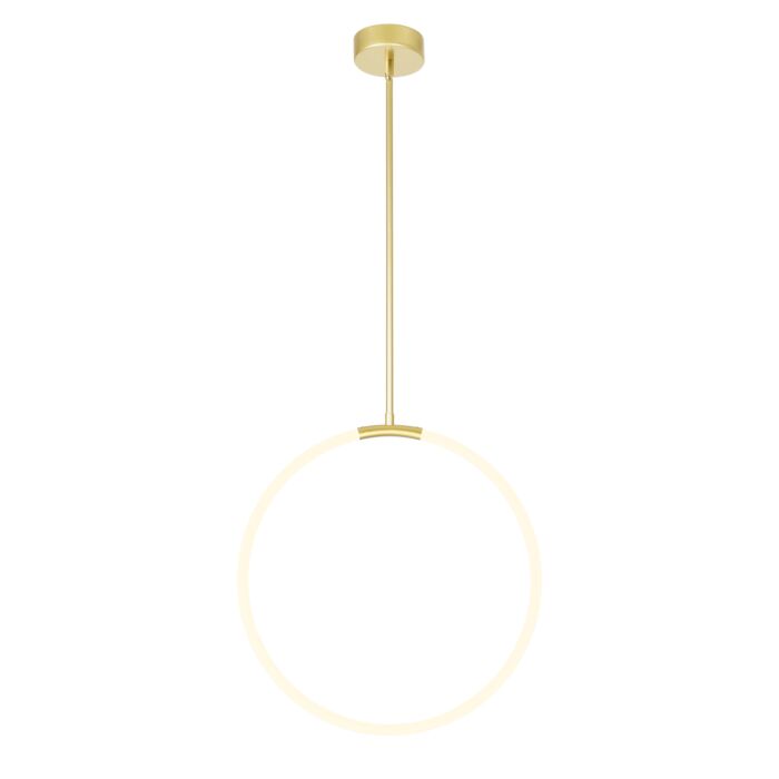 CWI Hoops 1 Light LED Chandelier With Satin Gold Finish